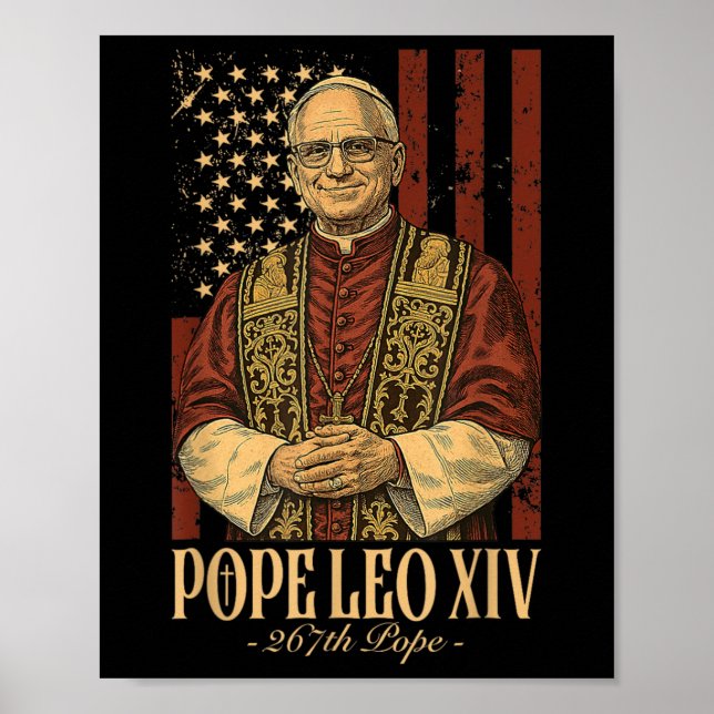 Póster Cardenal Robert Prevost Papa León Xiv 1 (Frente)