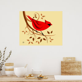 Póster Cardenal rojo