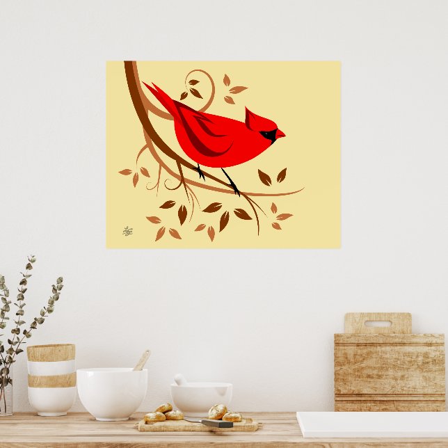 Póster Cardenal rojo (Cocina)