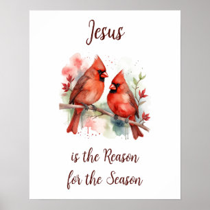 Póster Cardenal Rojo de Navidad Jesús Razón de la Tempora