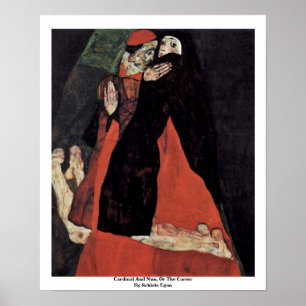 Póster Cardenal y monja, o la caricia de Schiele Egon