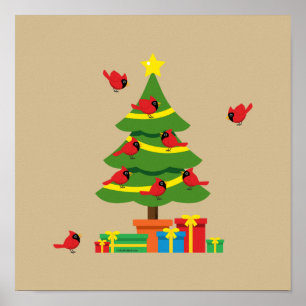 Póster Cardenales rojos - Navidades más gastados juntos