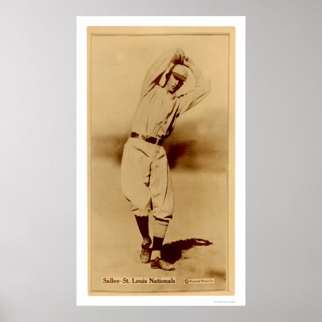 Póster Cardenales Slim Sallee Béisbol 1914 (Frente)