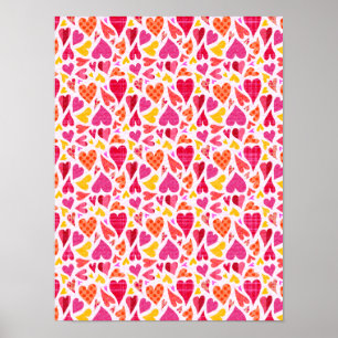 Póster Cardíacos caprichosos con patrones y textura