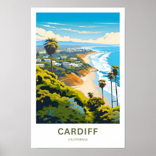 Póster Cardiff California Travel Print