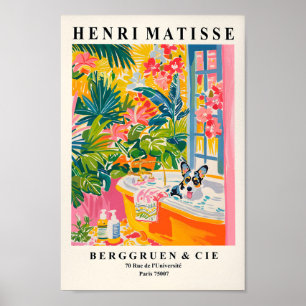 Póster Cardigan Corgi En La Bañera, Regalo Para Los Amant