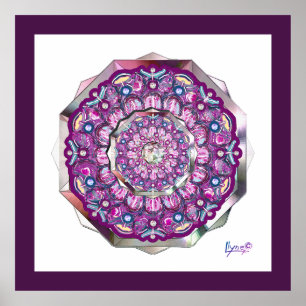 Póster Cardinal red Rosace