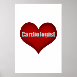 Póster Cardiólogo Corazón Rojo