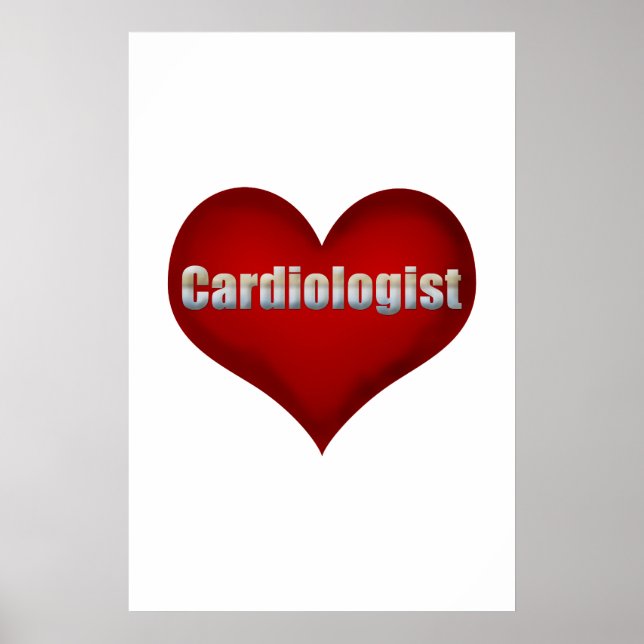 Póster Cardiólogo Corazón Rojo (Frente)