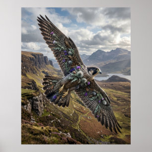 Póster Cardo Halcón Cielo de las Tierras Altas