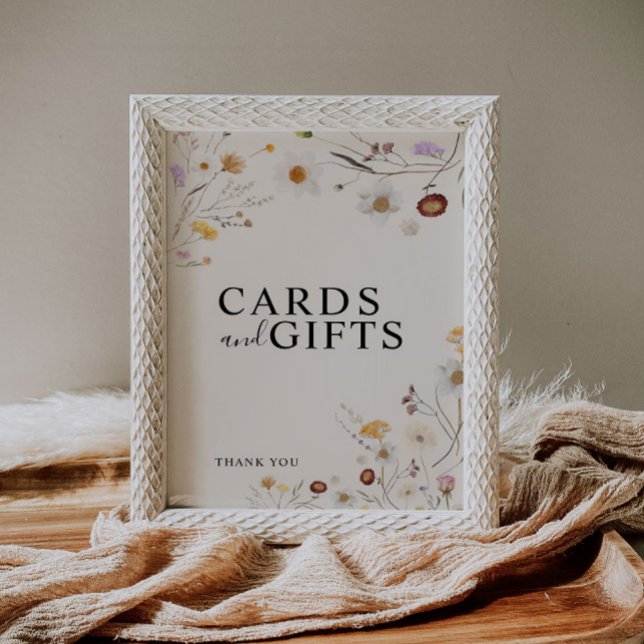 Póster Cards and Gifts Boho Wildflower Wedding Sign  (Subido por el creador)