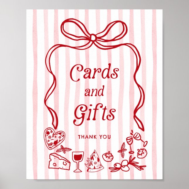 Póster Cards and Gifts Bow Italian Lemons Baby Shower (Frente)