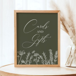 Póster Cards and Gifts Burnt Orange Wildflower Wedding Po