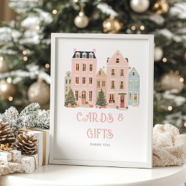 Póster Cards And Gifts Christmas village Winter
