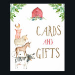 Póster Cards and Gifts Farm Animals Barnyard Boy Birthday<br><div class="desc">★ A Farm Animals Birthday Table Sign!</div>