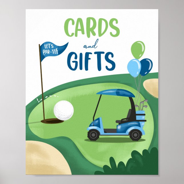 Póster Cards and Gifts Golf Par-Tee Boy Birthday Sign (Frente)