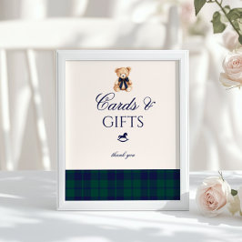 Póster Cards and gifts Preppy Teddy Bear Plaid
