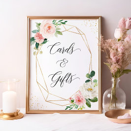 Póster Cards and Gifts Sign Elegant Blushing Chic Floral