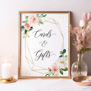 Póster Cards and Gifts Sign Elegant Blushing Chic Floral