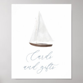 Póster Cards and Gifts Sign Nautical Sailboat Baby Shower