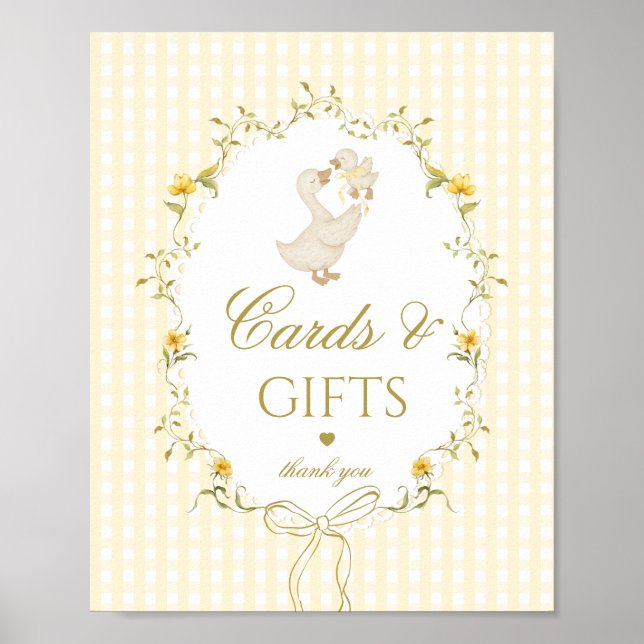 Póster Cards and gifts Silly Goose gender neutral gingham (Frente)