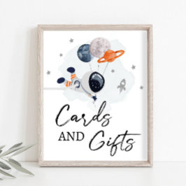 Póster Cards and Gifts Space Party Astronaut Boy Sign