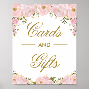 Póster Cards & Gifts Blush Pink Floral Wedding Decoration