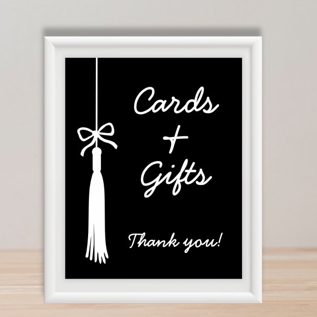 Póster Cards & Gifts Bow Black Coquette Graduation Sign (Cards & Gifts Bow Black Coquette Graduation Sign)