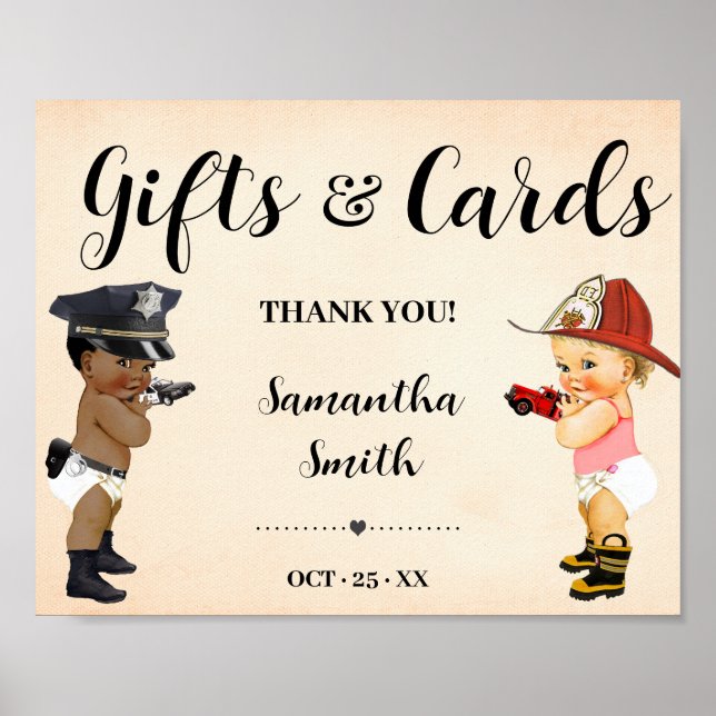 Póster Cards & Gifts Little Recruit Coming Baby Shower (Frente)