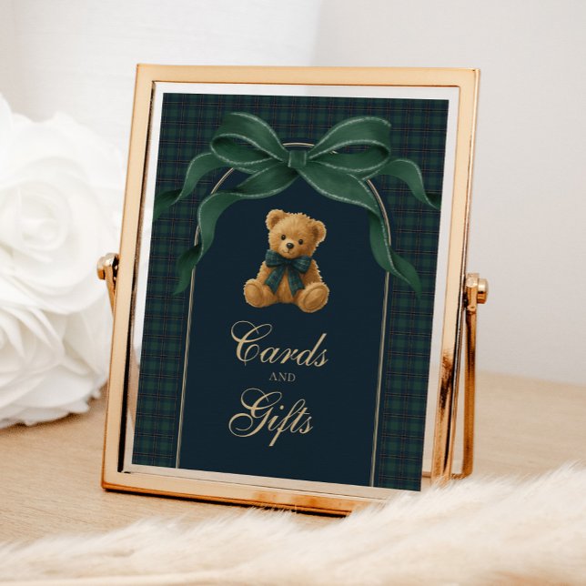 Póster Cards & Gifts: Plaid Polo Teddy Bear Baby Shower (Subido por el creador)