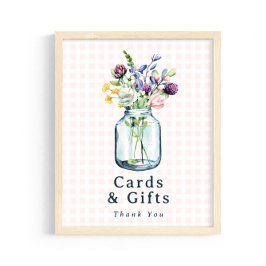 Póster Cards & Gifts Sign Rustic Wildlflower Mason Jar