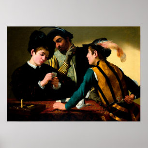 Póster Cardsharps de Caravaggio