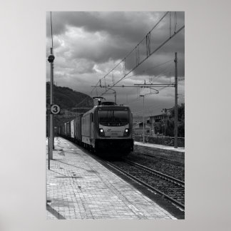 Póster Carga de Mañana Nublada: Escena del Ferrocarril It