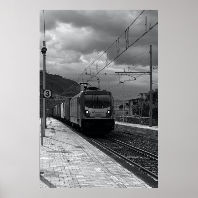 Póster Carga de Mañana Nublada: Escena del Ferrocarril It (Frente)