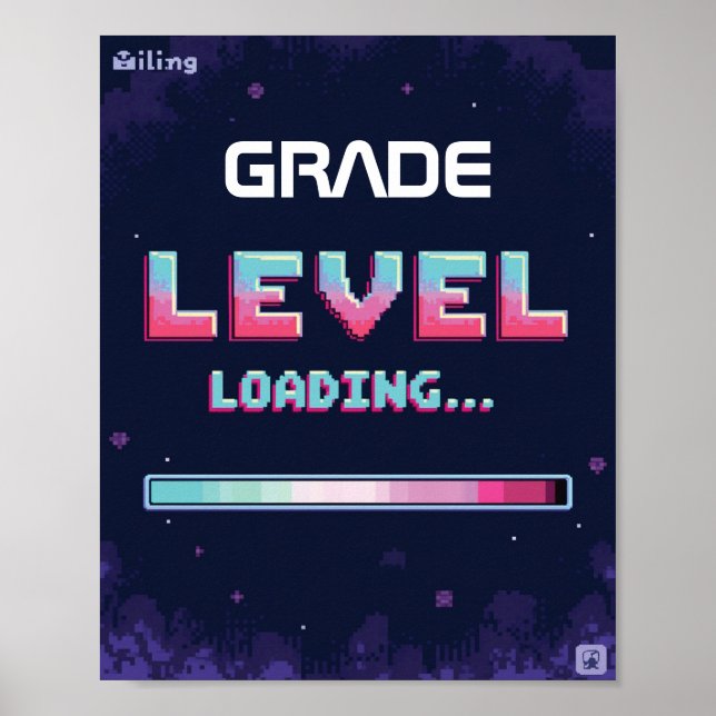 Póster “Carga de nivel de grado” editable  (Frente)