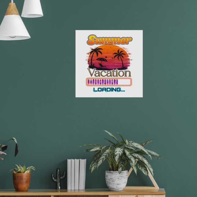 Póster Carga de Vacaciones Playa de Atardecer de Verano (Salón 1)
