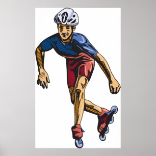 Póster Cargada de Rollerblando de persona