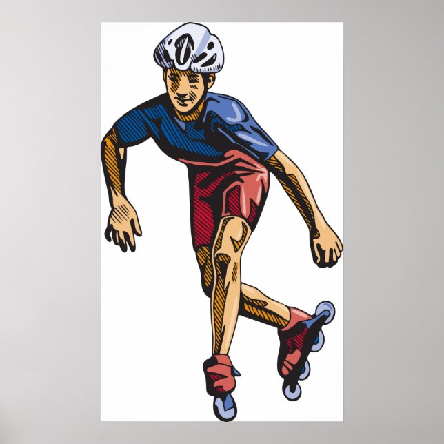 Póster Cargada de Rollerblando de persona (Frente)