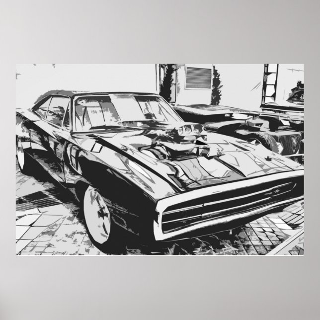 Póster Cargador Dodge de 1970 (Frente)