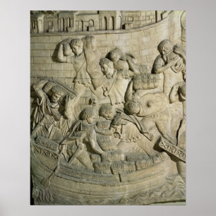 Póster Cargando un barco, detalles de la serie de Trajan