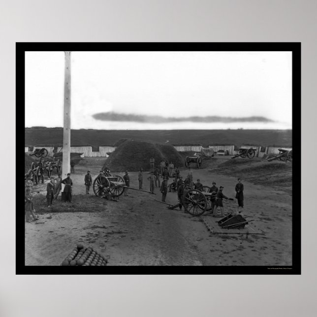 Póster Cargando un cañón en el Fuerte C. F. Smith 1865 (Frente)