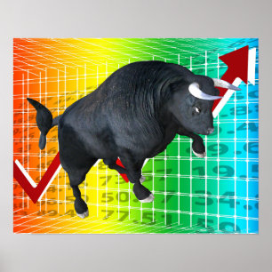 Póster Cargar corrida del mercado alcista