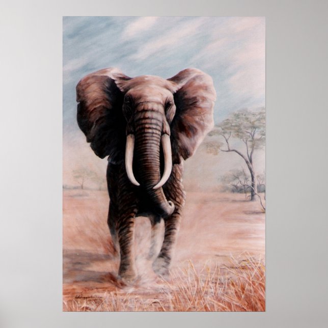 Póster Cargar elefante (Frente)