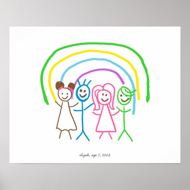 Póster Cargar los dibujos de los niños convierte los dibu (Frente)