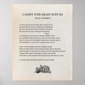 Póster Cargo tu poema del corazón - EE Cummings