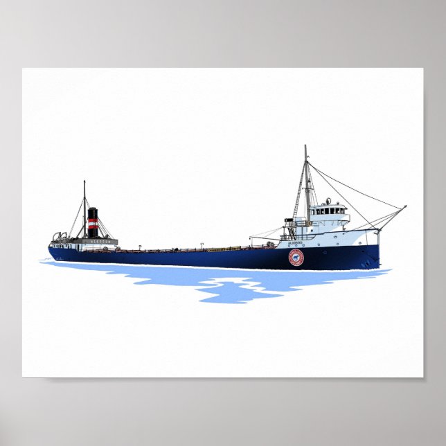 Póster Carguero de los Grandes Lagos Algosoo (1) (Frente)