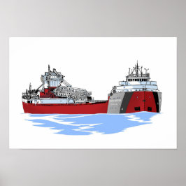 Póster Carguero de los Grandes Lagos Arthur M. Anderson