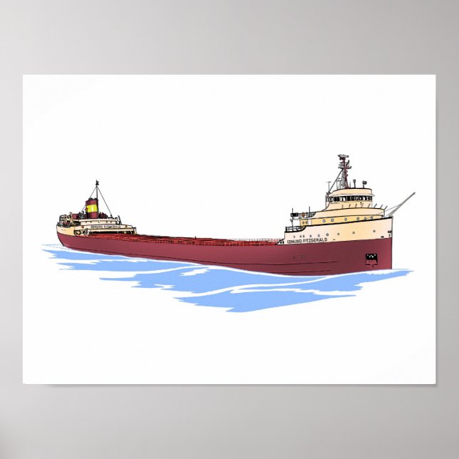 Póster Carguero de los Grandes Lagos Edmund Fitzgerald (Frente)