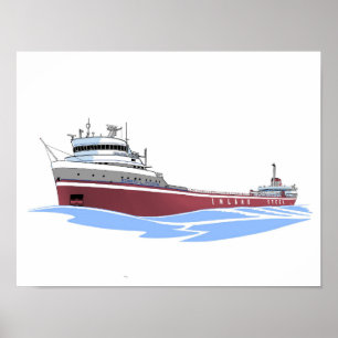 Póster Carguero de los Grandes Lagos Edward L. Ryerson In