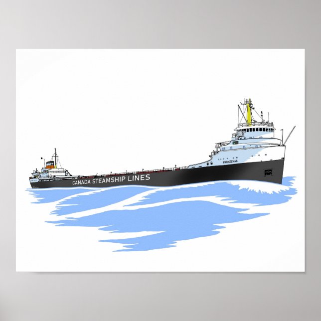 Póster Carguero de los Grandes Lagos Frontenac negro gear (Frente)
